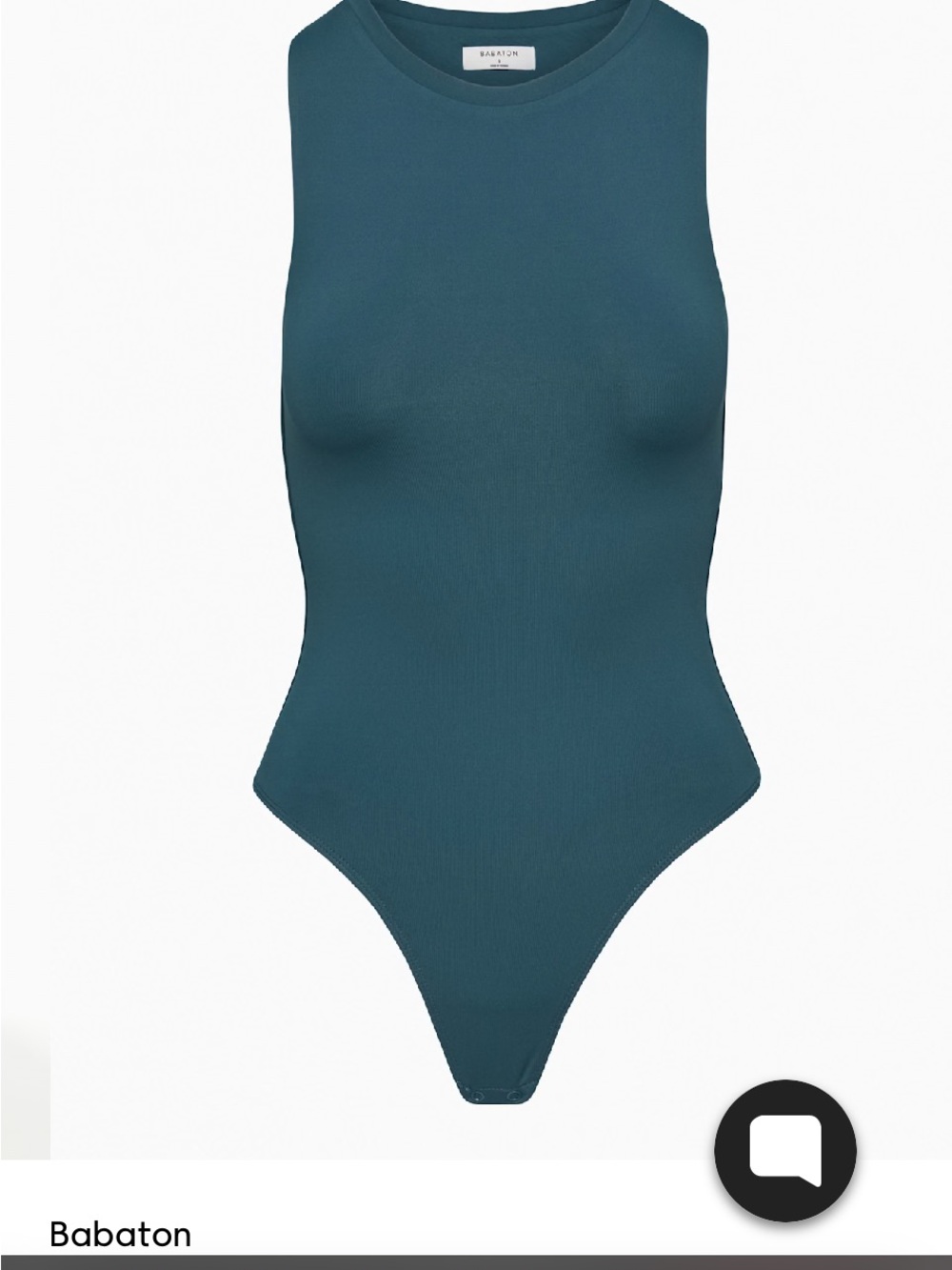 Aritzia Babaton Teal Ribbed High-Neck muscle contour Bodysuit